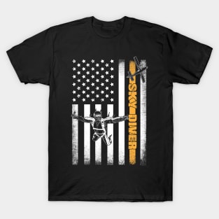 American Skydiver USA Flag T-Shirt